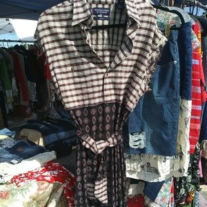 Size 16 fringe vest boho shirt dress upcycled c